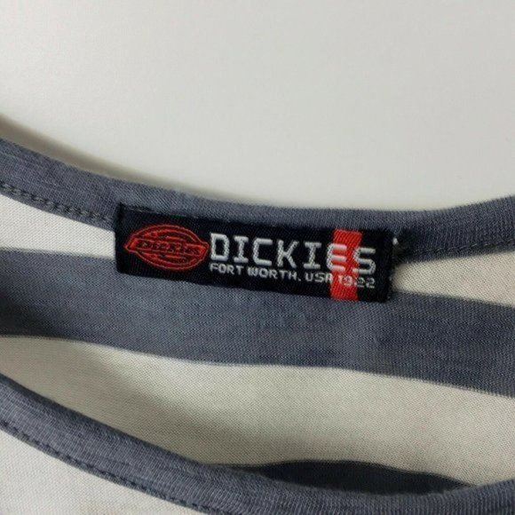 Dickies Girl Striped T Shirt Pocket Tee Basic Modern USA Trendy Cotton Womens XS - Picture 3 of 7